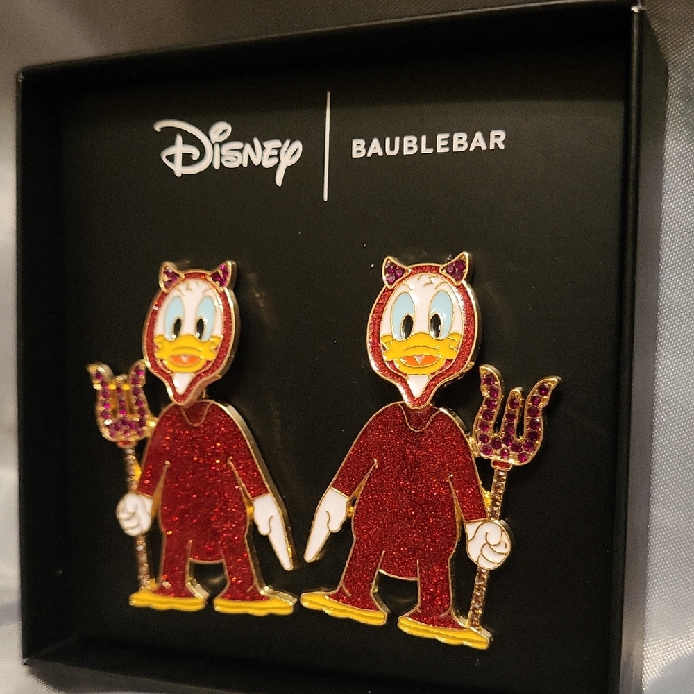 Disney BaubleBar DONALD Duck DEVIL Earrings BNIB TA LB